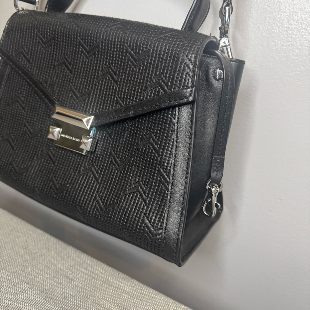 Michael Kors Whitney Medium Quilted Top Handle Satchel Black / Silver - Picture 3 of 11